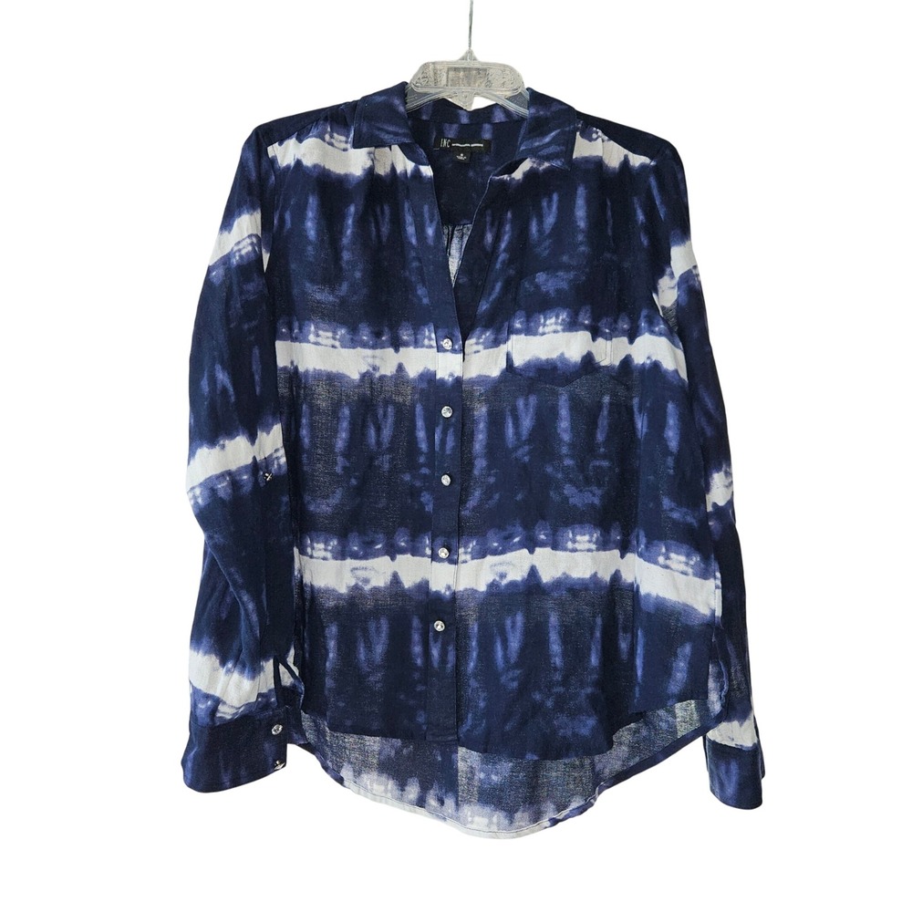 INC International Concepts Tie Dye Button Up Long Sleeve Shirt - Women's